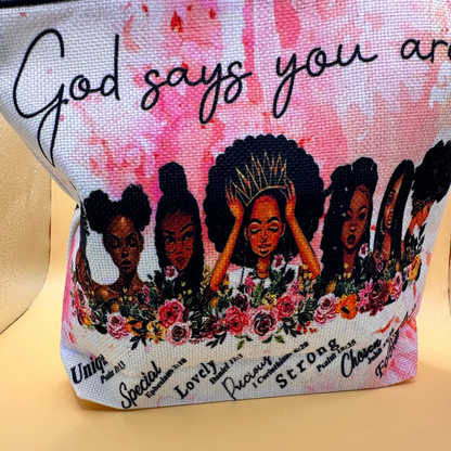 God Says Medium/Large Canvas Pouch with Zipper T Styles Online