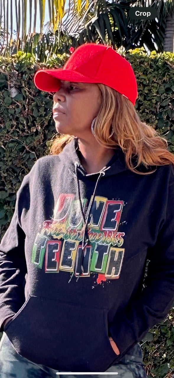 Glam Juneteenth Graphic Multi-Colored Print Black Hoodie T Styles Online