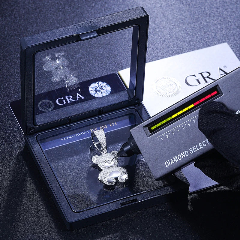 Exquisite Moissanite Bear Pendant Necklace T Styles Online