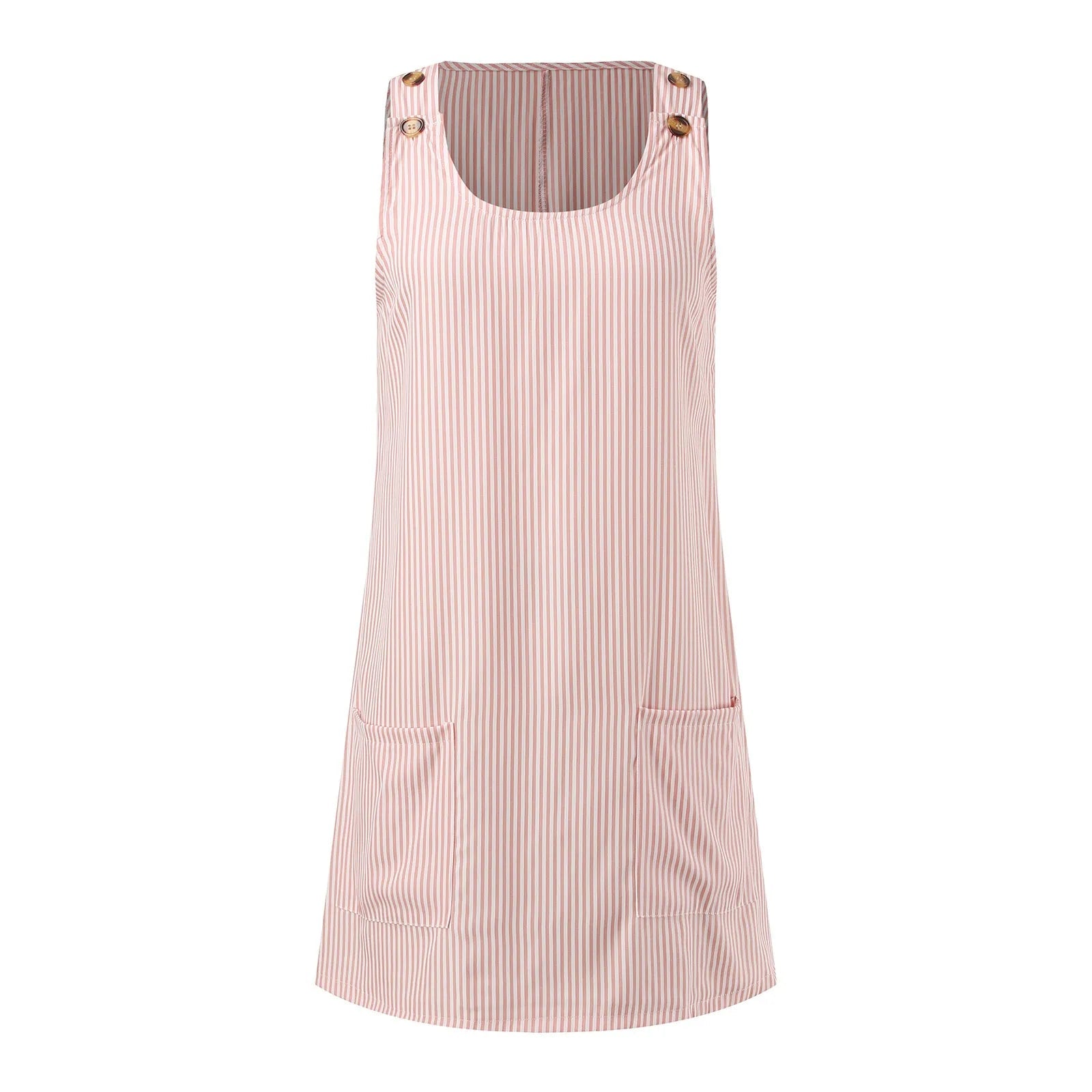 Dresses For Women Summer Casual Plus Size Women Fashion Striped Print Crew Neck Dress Casual Sleeveless Vestido Mujer Elegante T Styles Online