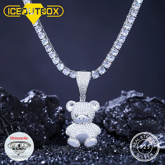 Exquisite Moissanite Bear Pendant Necklace T Styles Online