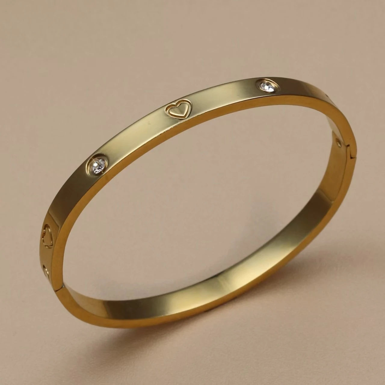 2PCS Fashion Stainless Steel Crystal Gold Color Bracelet Women Jewellery Bangle Party Gift XCB-017 T Styles Online