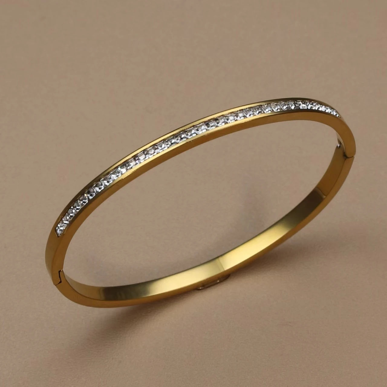 2PCS Fashion Stainless Steel Crystal Gold Color Bracelet Women Jewellery Bangle Party Gift XCB-017 T Styles Online