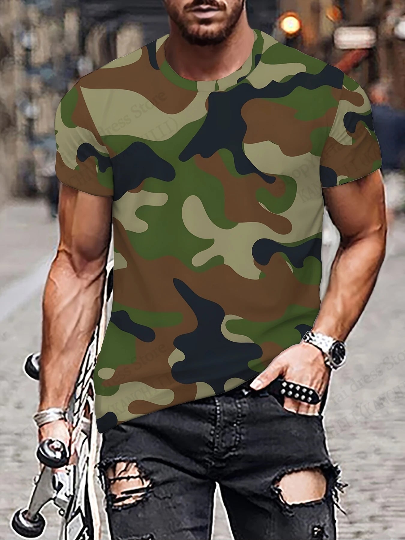 Mens Camouflage Camo 3d Print T-shirt Men Women Fashion Casual Short Sleeve Tshirt Kids Tops Tees Outdoor Sports Clothing Breath T Styles Online