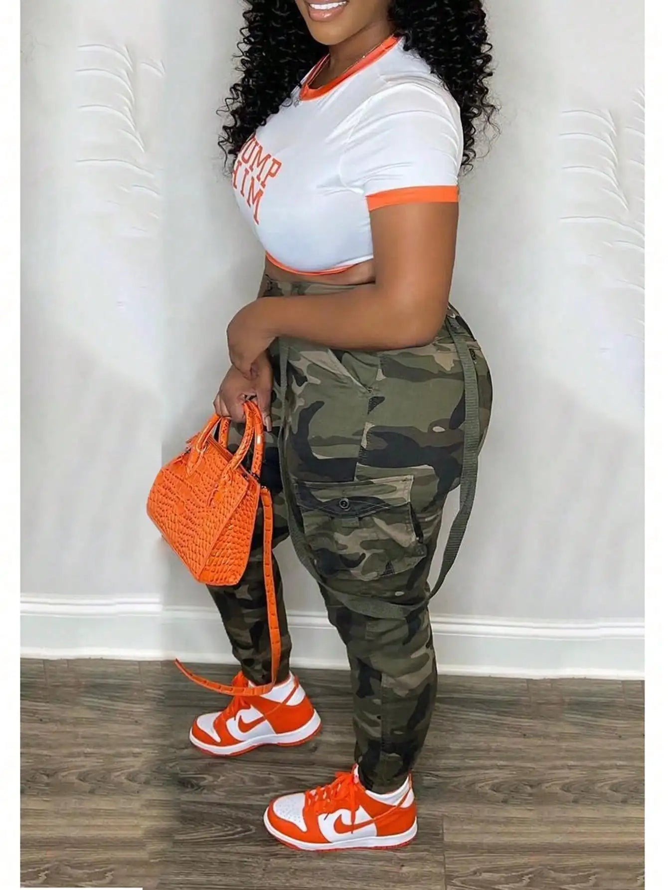 Women's Y2K Camo Cargo Pants - High-Waisted Slim Fit Army Fatigue with Suspenders, Casual Jogger Sweatpants T Styles Online