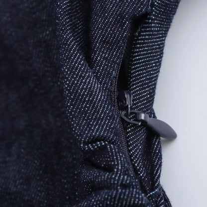 2025 traf Spring New 1975 series denim MIDI dress with lapel side zipper fashion wrinkle waist slim elegant dress T Styles Online