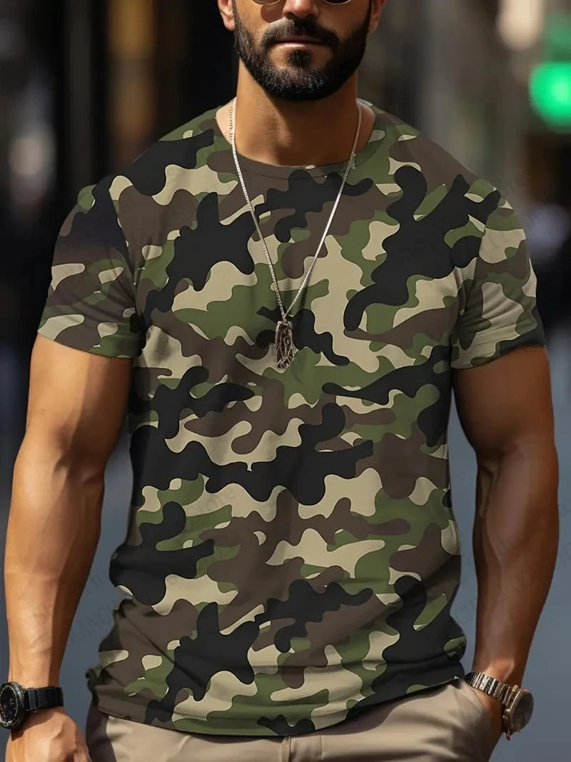 Mens Camouflage Camo 3d Print T-shirt Men Women Fashion Casual Short Sleeve Tshirt Kids Tops Tees Outdoor Sports Clothing Breath T Styles Online