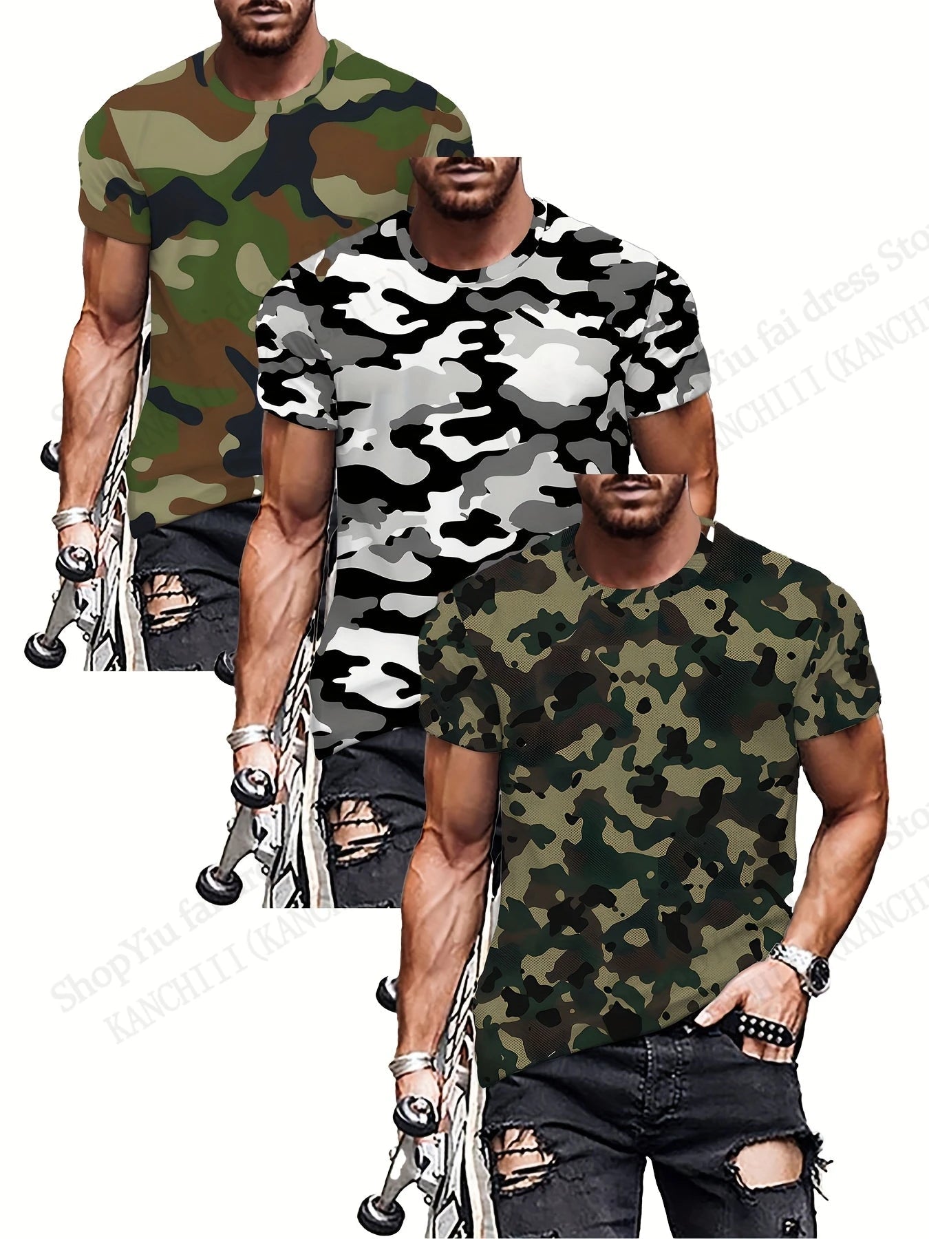 Mens Camouflage Camo 3d Print T-shirt Men Women Fashion Casual Short Sleeve Tshirt Kids Tops Tees Outdoor Sports Clothing Breath T Styles Online