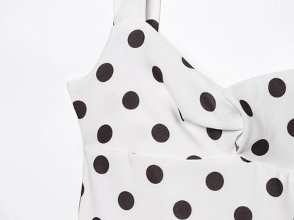 European and American style 2025 summer new sexy hot girl low-cut slim polka dot suspender dress T Styles Online