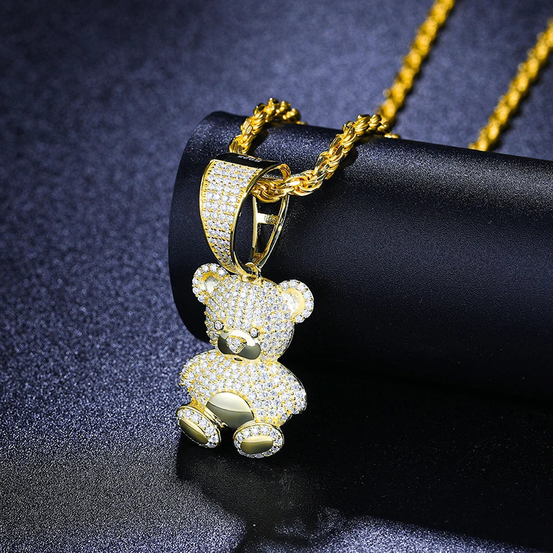 Exquisite Moissanite Bear Pendant Necklace T Styles Online
