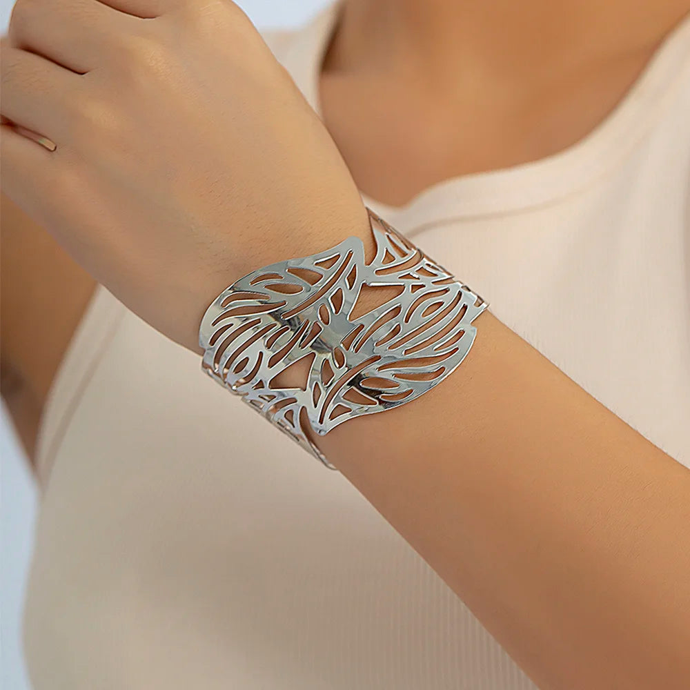 Gold Leaf Cuff Bracelet T Styles Online