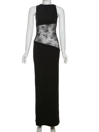 Weird Puss Backless Sexy Dress Women Jacquard Mesh Patchwork Irregular Chic Y2K Summer Midnight Party Clubwear Vacation Bodycon T Styles Online