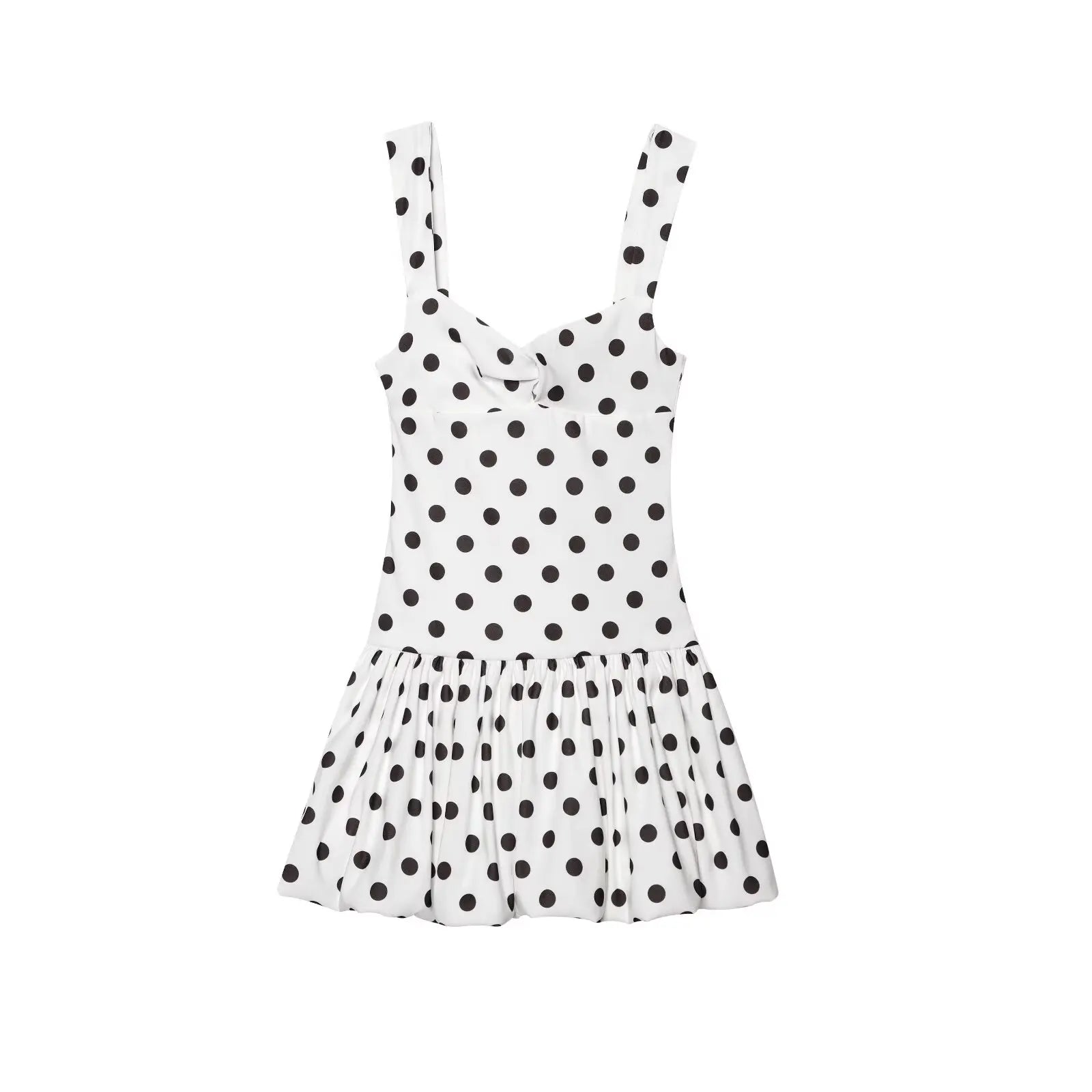 European and American style 2025 summer new sexy hot girl low-cut slim polka dot suspender dress T Styles Online