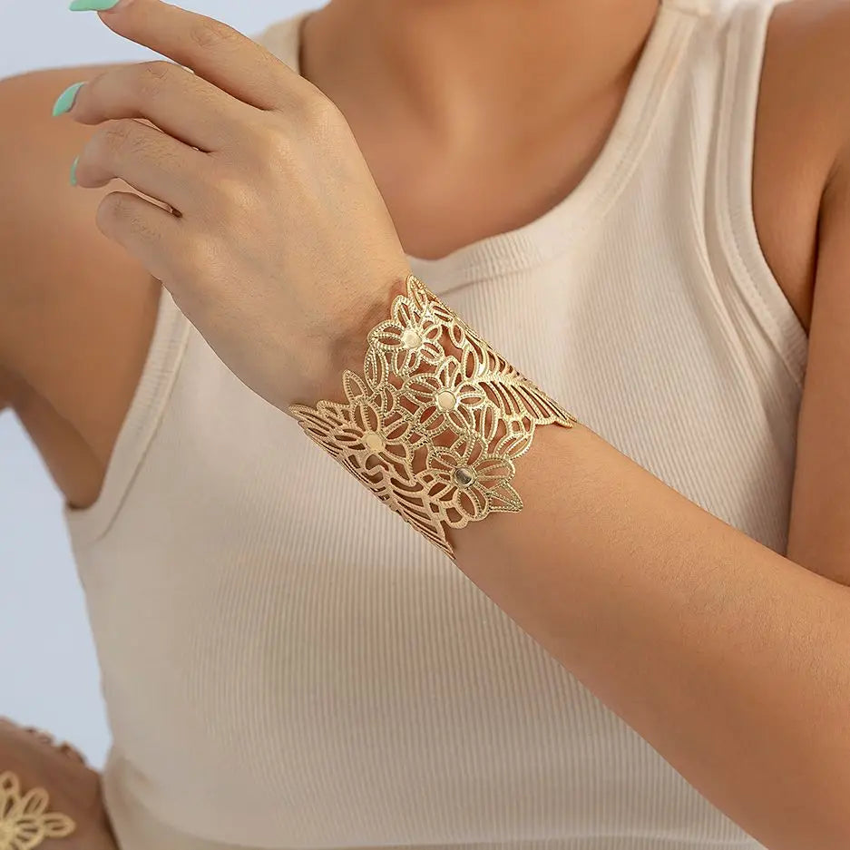 Gold Leaf Cuff Bracelet T Styles Online