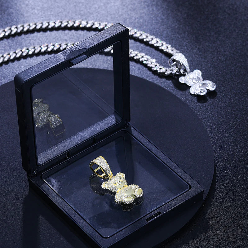 Exquisite Moissanite Bear Pendant Necklace T Styles Online