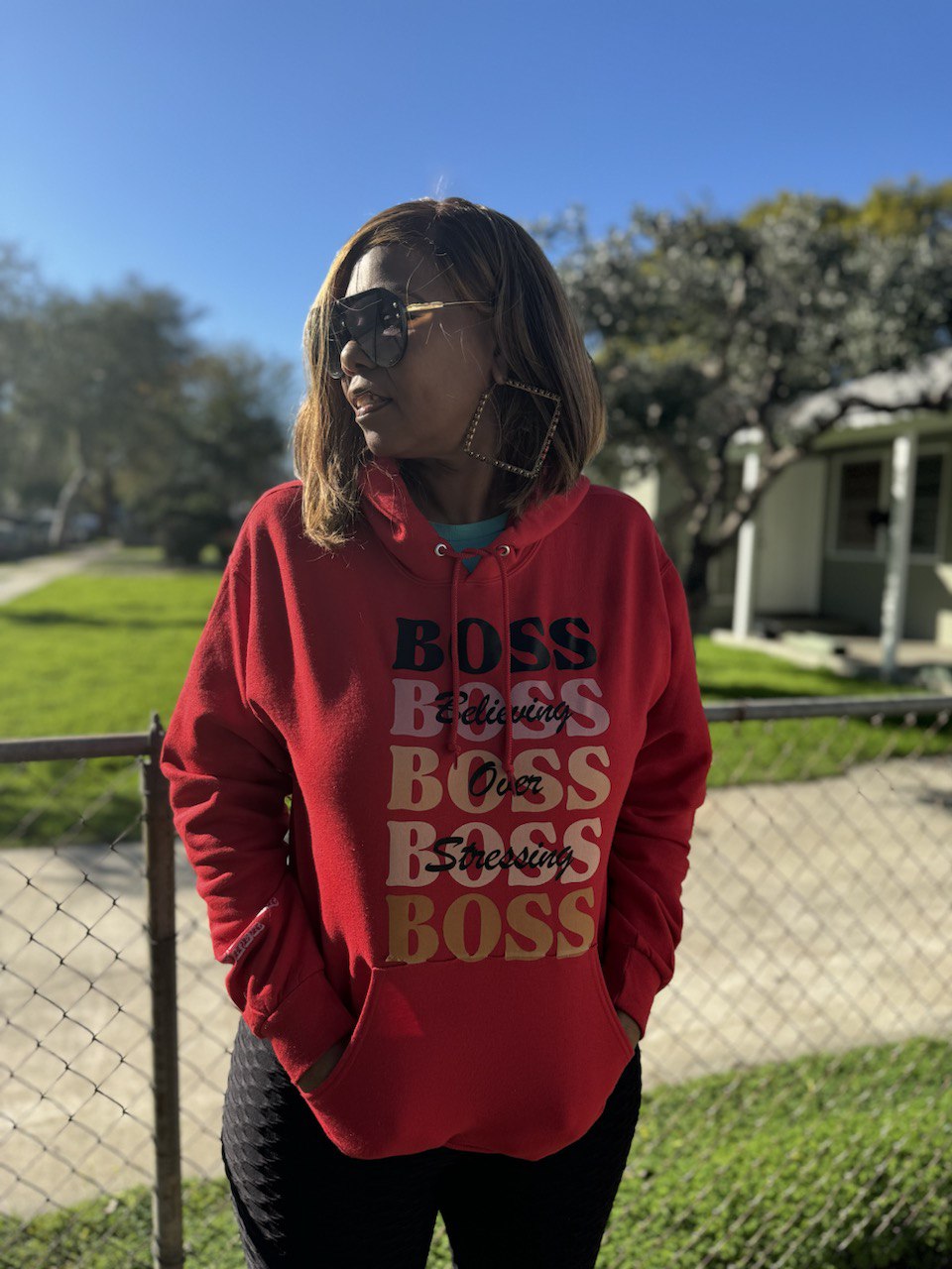 BOSS- Believing Over Stressing - Unisex Style Heavy Blend Women's Hooded Sweatshirt T Styles Online