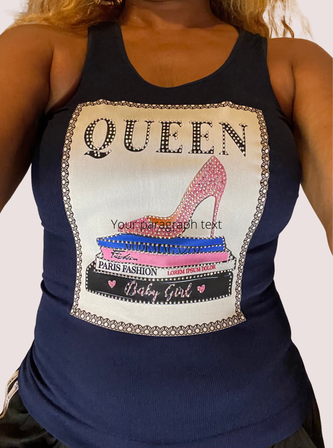 Glam Queen Tanks - Baby Pink T Styles Online