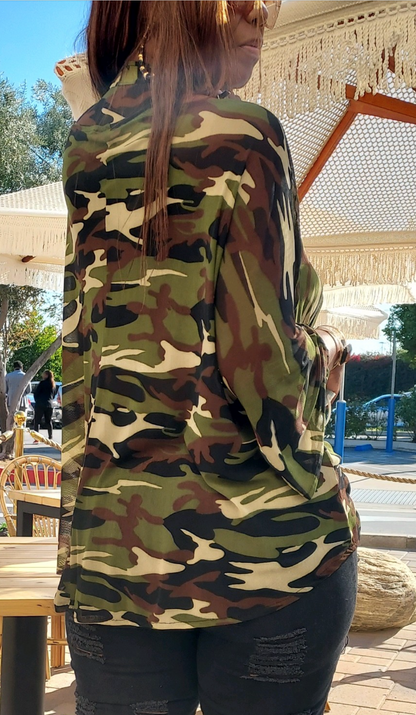 Pleasure Kimono two piece halter camouflage set T Styles Online