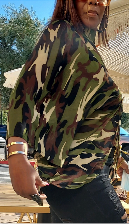 Pleasure Kimono two piece halter camouflage set T Styles Online